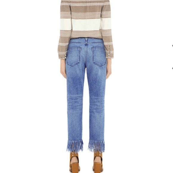 3x1 NYC Straight Crop Fringe Stella Blue Jeans Country Rock 26 New w tags - Picture 10 of 11